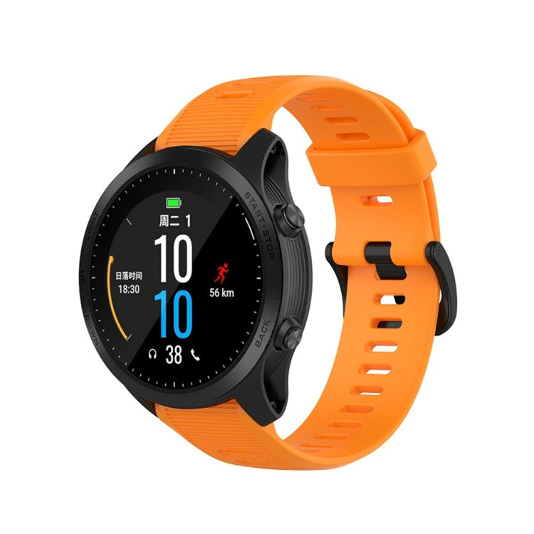 Pour Garmin Forerunner945 / fenix5 Plus / Approach S60 Bracelet de montre en silicone monochrome, Noir, Blanc, Orange, Rose, Rouge, Pers, Gris, Bleu, Lime, Violet, midnight blue