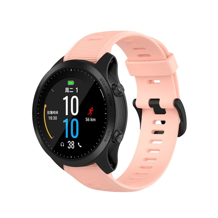 Pour Garmin Forerunner945 / fenix5 Plus / Approach S60 Bracelet de montre en silicone monochrome, Noir, Blanc, Orange, Rose, Rouge, Pers, Gris, Bleu, Lime, Violet, midnight blue