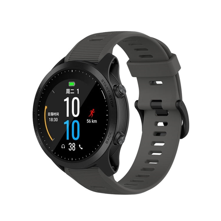 Pour Garmin Forerunner945 / fenix5 Plus / Approach S60 Bracelet de montre en silicone monochrome, Noir, Blanc, Orange, Rose, Rouge, Pers, Gris, Bleu, Lime, Violet, midnight blue