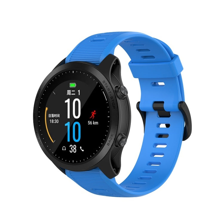 Pour Garmin Forerunner945 / fenix5 Plus / Approach S60 Bracelet de montre en silicone monochrome, Noir, Blanc, Orange, Rose, Rouge, Pers, Gris, Bleu, Lime, Violet, midnight blue