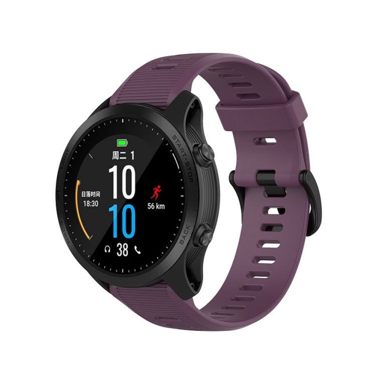 Pour Garmin Forerunner945 / fenix5 Plus / Approach S60 Bracelet de montre en silicone monochrome, Noir, Blanc, Orange, Rose, Rouge, Pers, Gris, Bleu, Lime, Violet, midnight blue