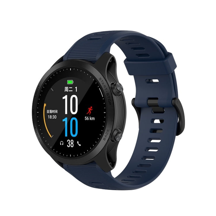 Pour Garmin Forerunner945 / fenix5 Plus / Approach S60 Bracelet de montre en silicone monochrome, Noir, Blanc, Orange, Rose, Rouge, Pers, Gris, Bleu, Lime, Violet, midnight blue