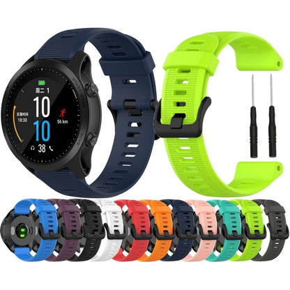 Pour Garmin Forerunner945 / fenix5 Plus / Approach S60 Bracelet de montre en silicone monochrome, Noir, Blanc, Orange, Rose, Rouge, Pers, Gris, Bleu, Lime, Violet, midnight blue