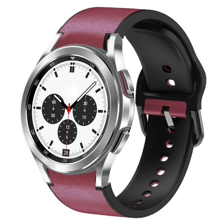 Bracelet de montre en cuir adhésif en silicone 20 mm, For Samsung Galaxy Watch 4 Classic 42mm, For Samsung Galaxy Watch Active 2