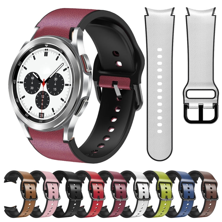 Bracelet de montre en cuir adhésif en silicone 20 mm, For Samsung Galaxy Watch 4 Classic 42mm, For Samsung Galaxy Watch Active 2
