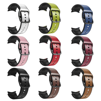 Bracelet de montre en cuir adhésif en silicone 20 mm, For Samsung Galaxy Watch 4 Classic 42mm, For Samsung Galaxy Watch Active 2