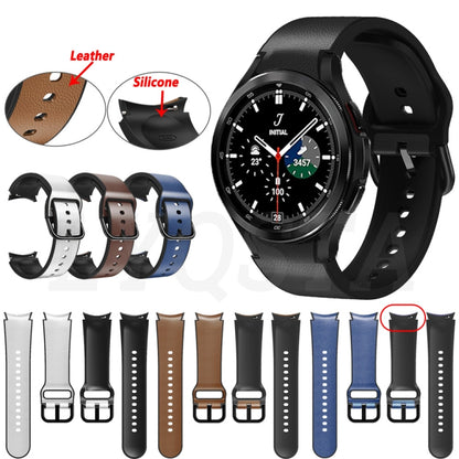 Bracelet de montre en cuir adhésif en silicone 20 mm, For Samsung Galaxy Watch 4 Classic 42mm, For Samsung Galaxy Watch Active 2