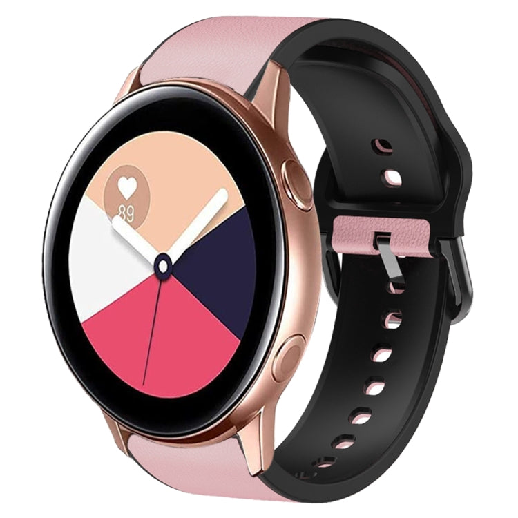 Bracelet de montre en cuir adhésif en silicone 20 mm, For Samsung Galaxy Watch 4 Classic 42mm, For Samsung Galaxy Watch Active 2