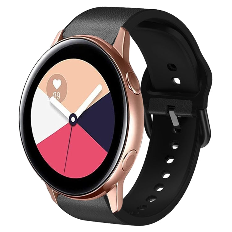 Bracelet de montre en cuir adhésif en silicone 20 mm, For Samsung Galaxy Watch 4 Classic 42mm, For Samsung Galaxy Watch Active 2