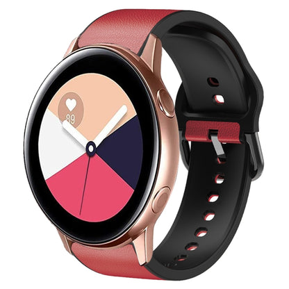 Bracelet de montre en cuir adhésif en silicone 20 mm, For Samsung Galaxy Watch 4 Classic 42mm, For Samsung Galaxy Watch Active 2