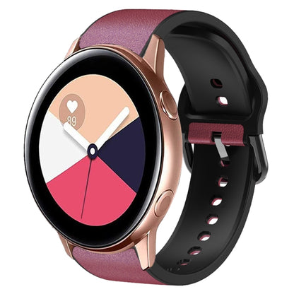 Bracelet de montre en cuir adhésif en silicone 20 mm, For Samsung Galaxy Watch 4 Classic 42mm, For Samsung Galaxy Watch Active 2