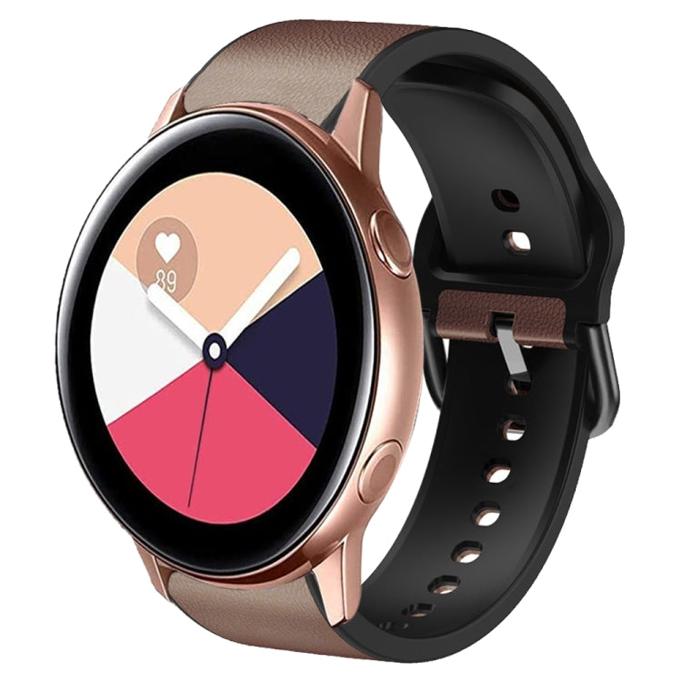 Bracelet de montre en cuir adhésif en silicone 20 mm, For Samsung Galaxy Watch 4 Classic 42mm, For Samsung Galaxy Watch Active 2