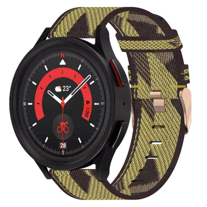 Bracelet de montre tissé en nylon de 20 mm, For Samsung Galaxy Watch5 40mm, For Samsung Galaxy Watch5 44mm, For Samsung Galaxy Watch5 Pro 45mm, For Samsung Galaxy Watch4 40mm, For Samsung Galaxy Watch4 44mm, For Samsung Galaxy Watch4 Classic 46mm      ...