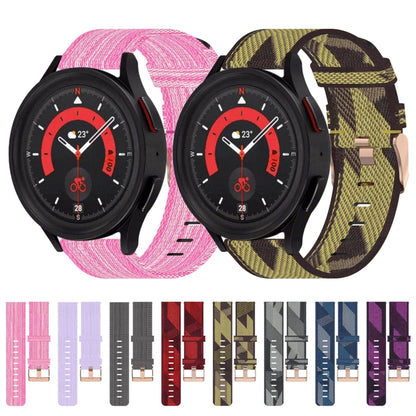 Bracelet de montre tissé en nylon de 20 mm, For Samsung Galaxy Watch5 40mm, For Samsung Galaxy Watch5 44mm, For Samsung Galaxy Watch5 Pro 45mm, For Samsung Galaxy Watch4 40mm, For Samsung Galaxy Watch4 44mm, For Samsung Galaxy Watch4 Classic 46mm      ...