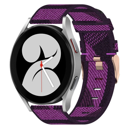 Bracelet de montre tissé en nylon de 20 mm, For Samsung Galaxy Watch5 40mm, For Samsung Galaxy Watch5 44mm, For Samsung Galaxy Watch5 Pro 45mm, For Samsung Galaxy Watch4 40mm, For Samsung Galaxy Watch4 44mm, For Samsung Galaxy Watch4 Classic 46mm      ...