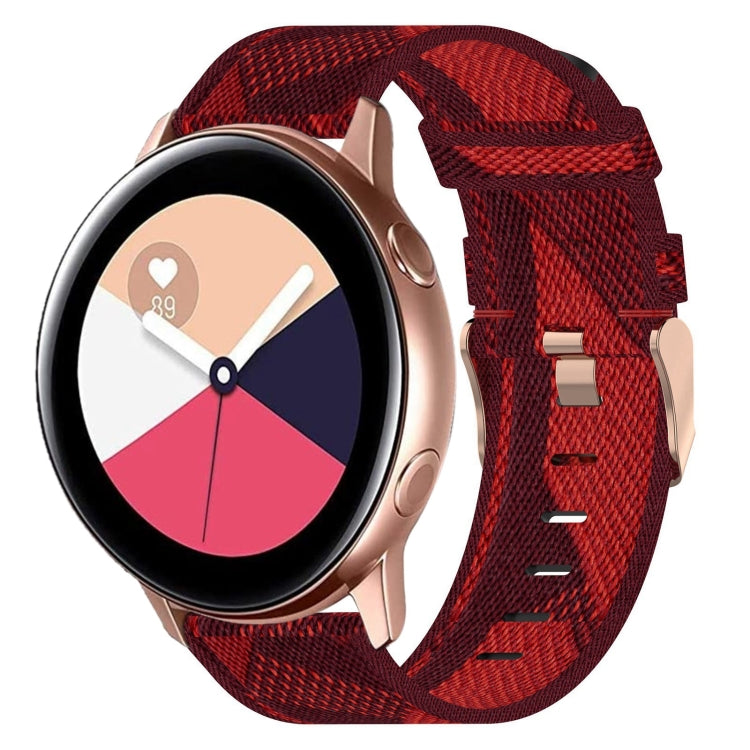 Bracelet de montre tissé en nylon de 20 mm, For Samsung Galaxy Watch Active 2
