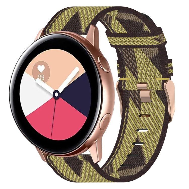 Bracelet de montre tissé en nylon de 20 mm, For Samsung Galaxy Watch Active 2