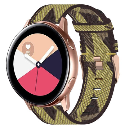 Bracelet de montre tissé en nylon de 20 mm, For Samsung Galaxy Watch Active 2