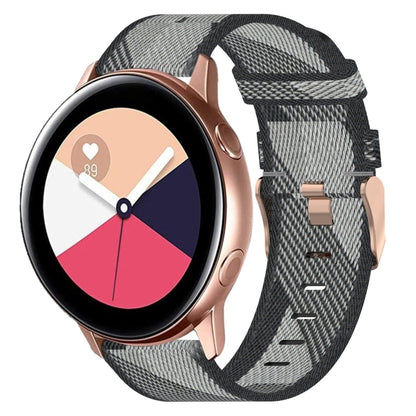 Bracelet de montre tissé en nylon de 20 mm, For Samsung Galaxy Watch Active 2