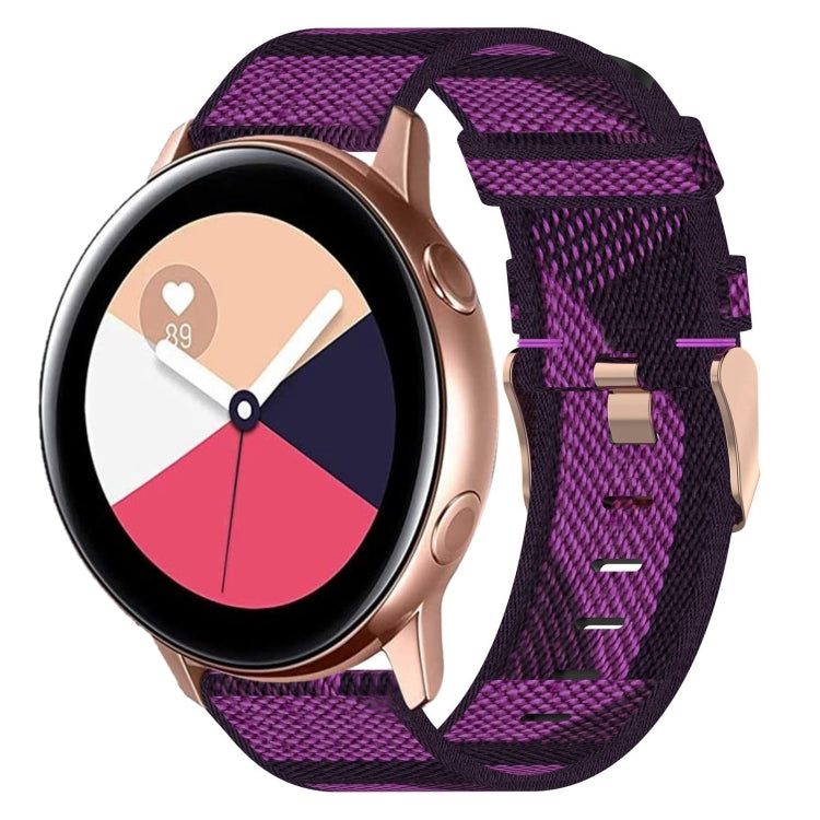 Bracelet de montre tissé en nylon de 20 mm, For Samsung Galaxy Watch Active 2