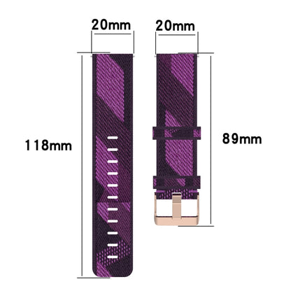 Bracelet de montre tissé en nylon de 20 mm, For Samsung Galaxy Watch Active 2