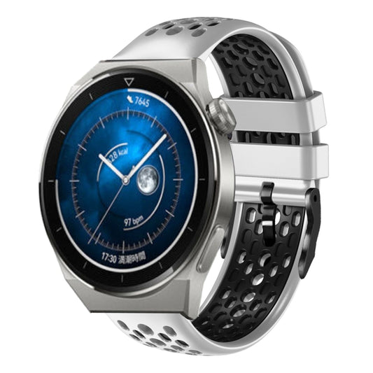 Bracelet de montre en silicone respirant bicolore de 22 mm, For Huawei Watch GT3 Pro 46mm, For Huawei Watch GT3 46mm, For Huawei Watch GT Runner, For Huawei Watch 3, For Huawei Watch 3 Pro, For Huawei Watch GT2 Pro