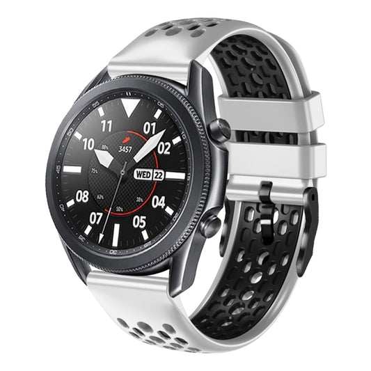 Bracelet de montre en silicone respirant bicolore de 22 mm, For Samsung Galaxy Watch3 45mm, For Samsung Galaxy Watch 46mm, For Samsung Gear S3 Classic, For Samsung Gear S3 Frontier