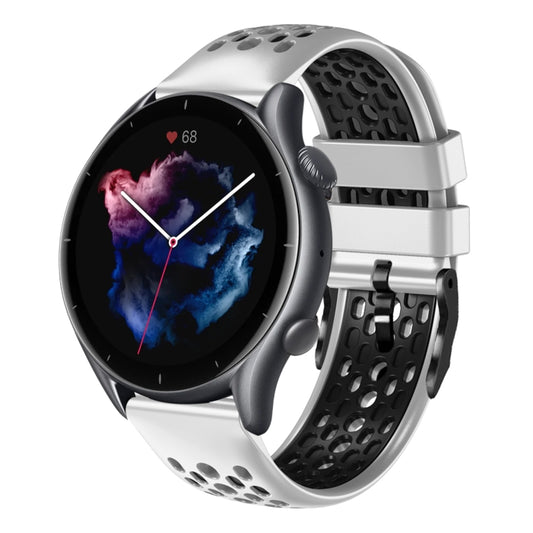 Bracelet de montre en silicone respirant bicolore de 22 mm, For Amazfit GTR 3, For Amazfit GTR 3 Pro, For Amazfit GTR 2e, For Amazfit GTR 2, For Amazfit 3, For Amazfit GTR 47mm