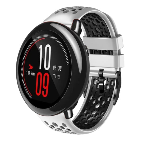 Bracelet de montre en silicone respirant bicolore de 22 mm, For Amazfit Pace, For Amazfit Stratos, For Amazfit 2 Stratos