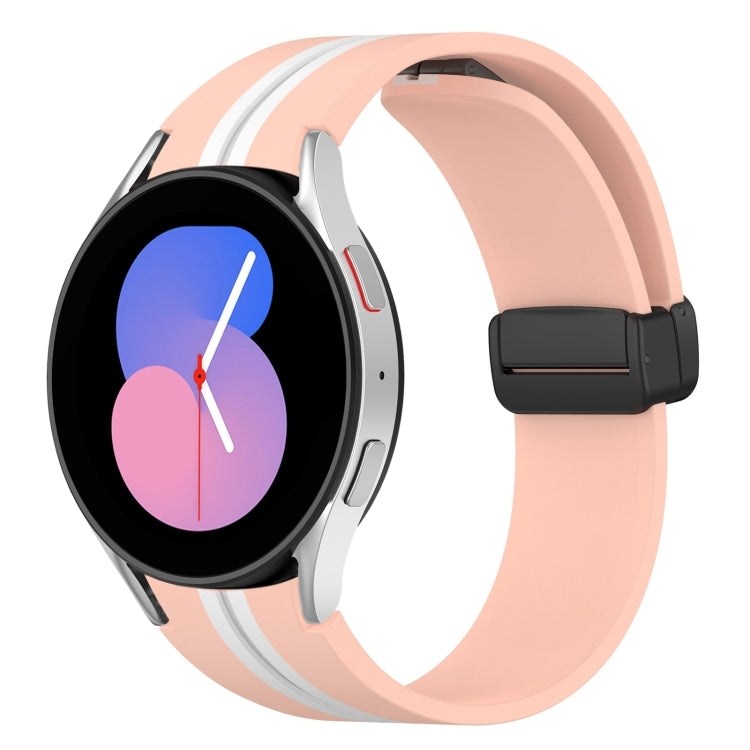 Bracelet de montre en silicone à fermoir magnétique pliant, For Samsung Galaxy Watch 5 44mm, For Samsung Galaxy Watch 5 40mm, For Samsung Galaxy Watch 4 44mm, For Samsung Galaxy Watch 4 40mm, For Samsung Galaxy Watch 4 Classic 46mm                     ...