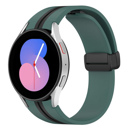 Bracelet de montre en silicone à fermoir magnétique pliant, For Samsung Galaxy Watch 5 44mm, For Samsung Galaxy Watch 5 40mm, For Samsung Galaxy Watch 4 44mm, For Samsung Galaxy Watch 4 40mm, For Samsung Galaxy Watch 4 Classic 46mm                     ...