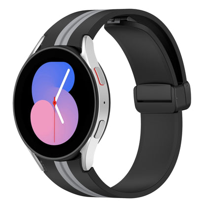 Bracelet de montre en silicone à fermoir magnétique pliant, For Samsung Galaxy Watch 5 44mm, For Samsung Galaxy Watch 5 40mm, For Samsung Galaxy Watch 4 44mm, For Samsung Galaxy Watch 4 40mm, For Samsung Galaxy Watch 4 Classic 46mm                     ...