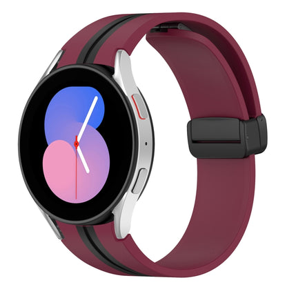 Bracelet de montre en silicone à fermoir magnétique pliant, For Samsung Galaxy Watch 5 44mm, For Samsung Galaxy Watch 5 40mm, For Samsung Galaxy Watch 4 44mm, For Samsung Galaxy Watch 4 40mm, For Samsung Galaxy Watch 4 Classic 46mm                     ...