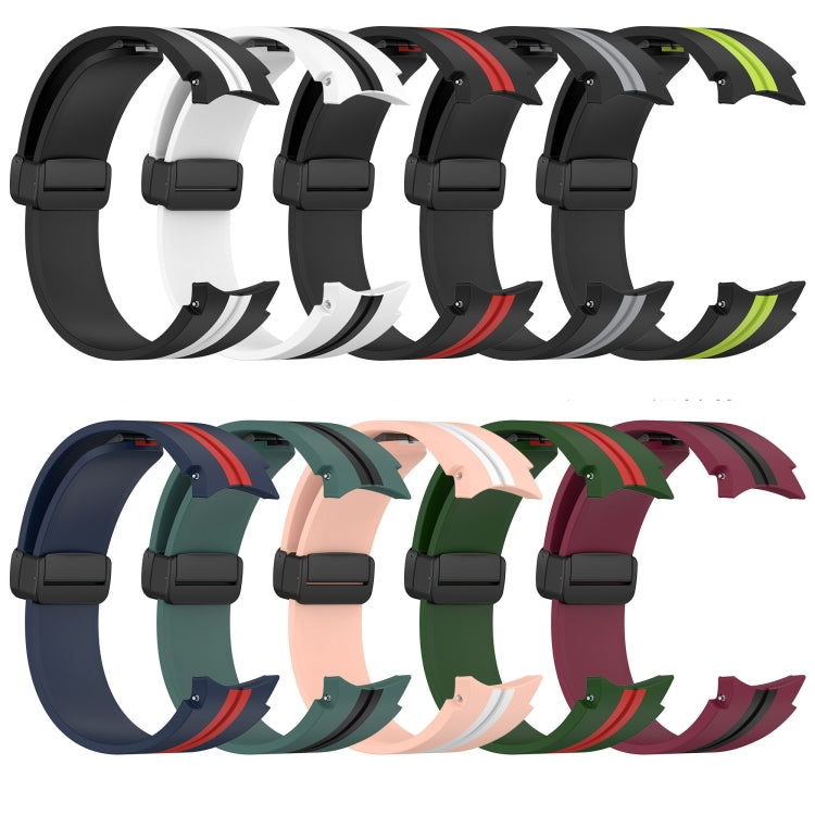 Bracelet de montre en silicone à fermoir magnétique pliant, For Samsung Galaxy Watch 5 44mm, For Samsung Galaxy Watch 5 40mm, For Samsung Galaxy Watch 4 44mm, For Samsung Galaxy Watch 4 40mm, For Samsung Galaxy Watch 4 Classic 46mm                     ...