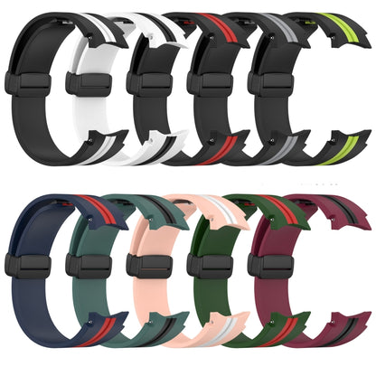 Bracelet de montre en silicone à fermoir magnétique pliant, For Samsung Galaxy Watch 5 44mm, For Samsung Galaxy Watch 5 40mm, For Samsung Galaxy Watch 4 44mm, For Samsung Galaxy Watch 4 40mm, For Samsung Galaxy Watch 4 Classic 46mm                     ...