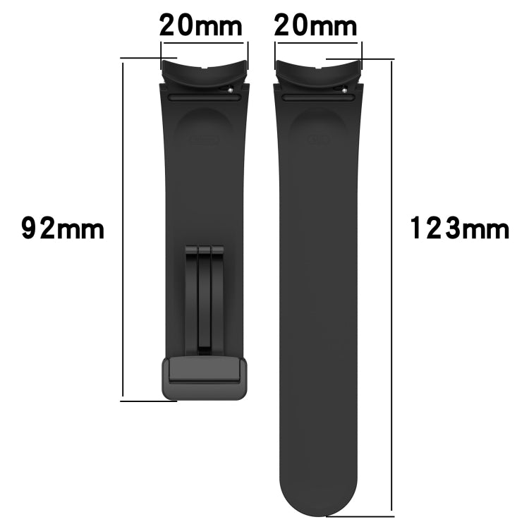Bracelet de montre en silicone à fermoir magnétique pliant, For Samsung Galaxy Watch 5 44mm, For Samsung Galaxy Watch 5 40mm, For Samsung Galaxy Watch 4 44mm, For Samsung Galaxy Watch 4 40mm, For Samsung Galaxy Watch 4 Classic 46mm                     ...