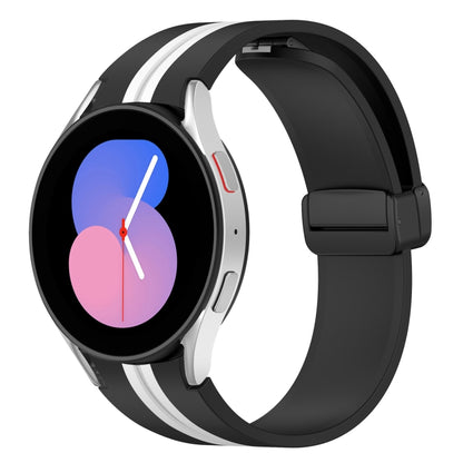 Bracelet de montre en silicone à fermoir magnétique pliant, For Samsung Galaxy Watch 5 44mm, For Samsung Galaxy Watch 5 40mm, For Samsung Galaxy Watch 4 44mm, For Samsung Galaxy Watch 4 40mm, For Samsung Galaxy Watch 4 Classic 46mm                     ...