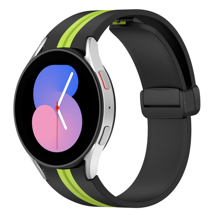 Bracelet de montre en silicone à fermoir magnétique pliant, For Samsung Galaxy Watch 5 44mm, For Samsung Galaxy Watch 5 40mm, For Samsung Galaxy Watch 4 44mm, For Samsung Galaxy Watch 4 40mm, For Samsung Galaxy Watch 4 Classic 46mm                     ...