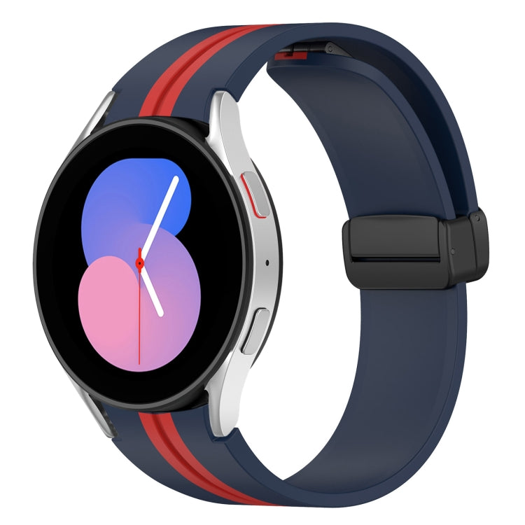 Bracelet de montre en silicone à fermoir magnétique pliant, For Samsung Galaxy Watch 5 44mm, For Samsung Galaxy Watch 5 40mm, For Samsung Galaxy Watch 4 44mm, For Samsung Galaxy Watch 4 40mm, For Samsung Galaxy Watch 4 Classic 46mm                     ...