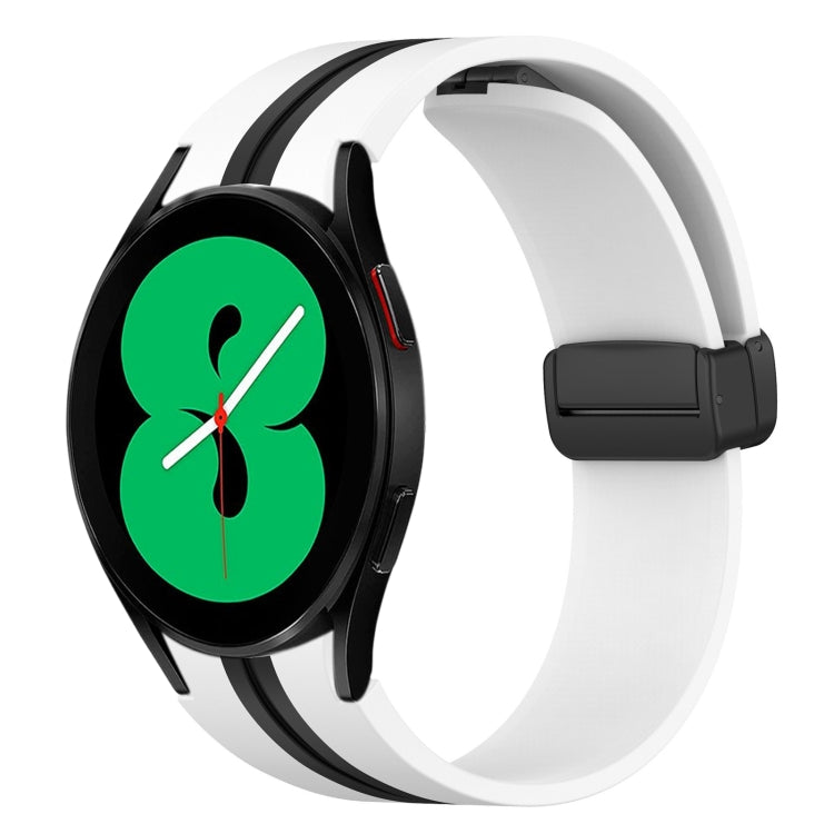 Bracelet de montre en silicone à fermoir magnétique pliant, For Samsung Galaxy Watch 5 44mm, For Samsung Galaxy Watch 5 40mm, For Samsung Galaxy Watch 4 44mm, For Samsung Galaxy Watch 4 40mm, For Samsung Galaxy Watch 4 Classic 46mm                     ...