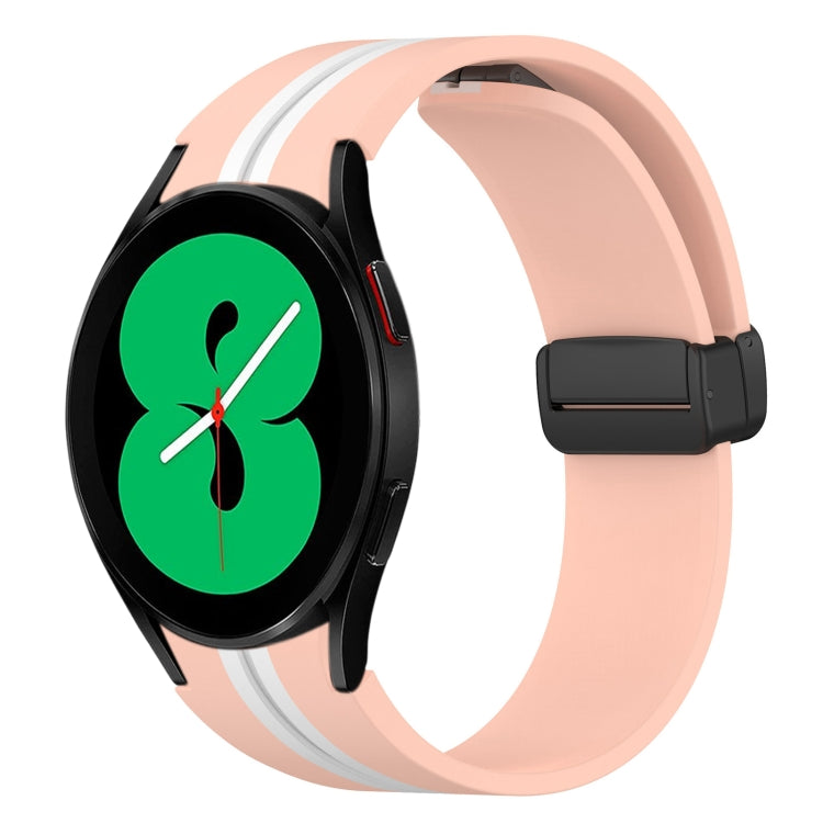 Bracelet de montre en silicone à fermoir magnétique pliant, For Samsung Galaxy Watch 5 44mm, For Samsung Galaxy Watch 5 40mm, For Samsung Galaxy Watch 4 44mm, For Samsung Galaxy Watch 4 40mm, For Samsung Galaxy Watch 4 Classic 46mm                     ...
