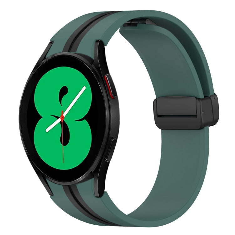 Bracelet de montre en silicone à fermoir magnétique pliant, For Samsung Galaxy Watch 5 44mm, For Samsung Galaxy Watch 5 40mm, For Samsung Galaxy Watch 4 44mm, For Samsung Galaxy Watch 4 40mm, For Samsung Galaxy Watch 4 Classic 46mm                     ...