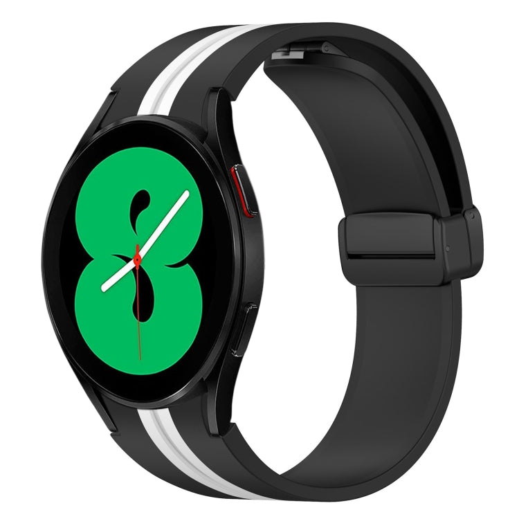 Bracelet de montre en silicone à fermoir magnétique pliant, For Samsung Galaxy Watch 5 44mm, For Samsung Galaxy Watch 5 40mm, For Samsung Galaxy Watch 4 44mm, For Samsung Galaxy Watch 4 40mm, For Samsung Galaxy Watch 4 Classic 46mm                     ...