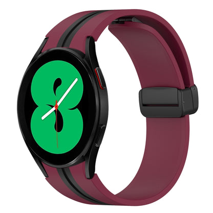 Bracelet de montre en silicone à fermoir magnétique pliant, For Samsung Galaxy Watch 5 44mm, For Samsung Galaxy Watch 5 40mm, For Samsung Galaxy Watch 4 44mm, For Samsung Galaxy Watch 4 40mm, For Samsung Galaxy Watch 4 Classic 46mm                     ...