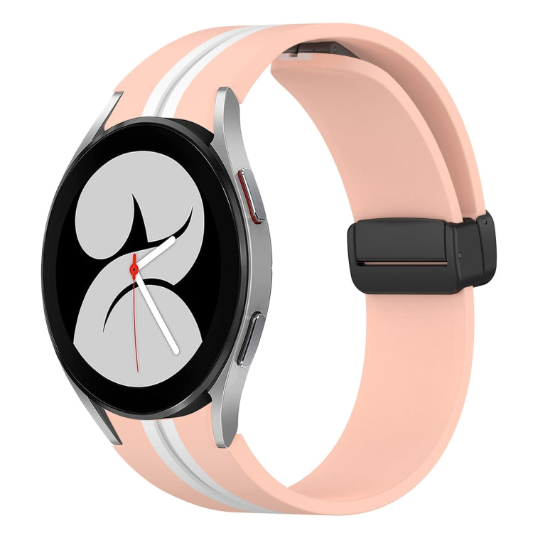 Bracelet de montre en silicone à fermoir magnétique pliant, For Samsung Galaxy Watch 5 44mm, For Samsung Galaxy Watch 5 40mm, For Samsung Galaxy Watch 4 44mm, For Samsung Galaxy Watch 4 40mm, For Samsung Galaxy Watch 4 Classic 46mm                     ...
