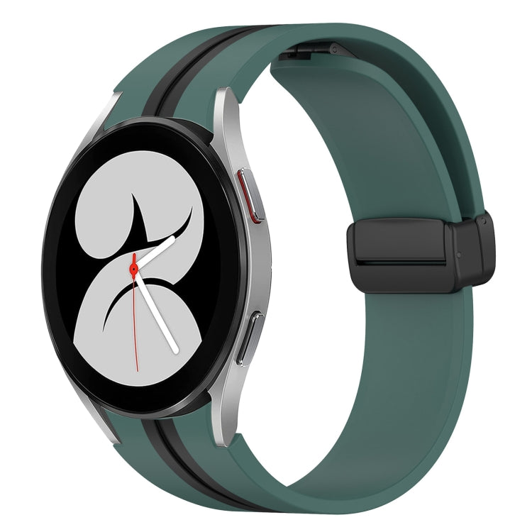 Bracelet de montre en silicone à fermoir magnétique pliant, For Samsung Galaxy Watch 5 44mm, For Samsung Galaxy Watch 5 40mm, For Samsung Galaxy Watch 4 44mm, For Samsung Galaxy Watch 4 40mm, For Samsung Galaxy Watch 4 Classic 46mm                     ...
