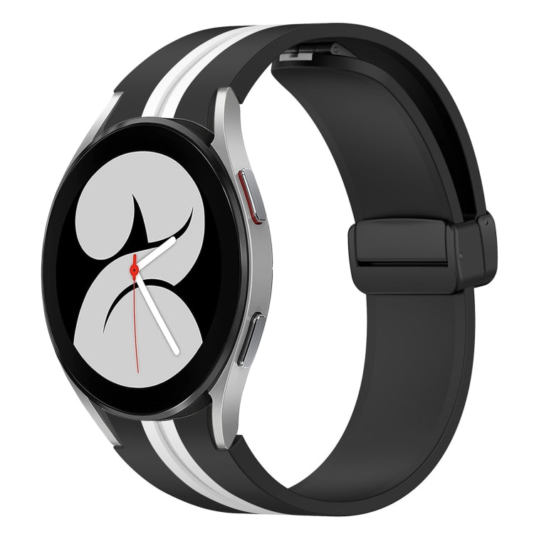 Bracelet de montre en silicone à fermoir magnétique pliant, For Samsung Galaxy Watch 5 44mm, For Samsung Galaxy Watch 5 40mm, For Samsung Galaxy Watch 4 44mm, For Samsung Galaxy Watch 4 40mm, For Samsung Galaxy Watch 4 Classic 46mm                     ...