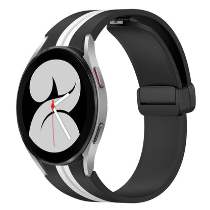 Bracelet de montre en silicone à fermoir magnétique pliant, For Samsung Galaxy Watch 5 44mm, For Samsung Galaxy Watch 5 40mm, For Samsung Galaxy Watch 4 44mm, For Samsung Galaxy Watch 4 40mm, For Samsung Galaxy Watch 4 Classic 46mm                     ...