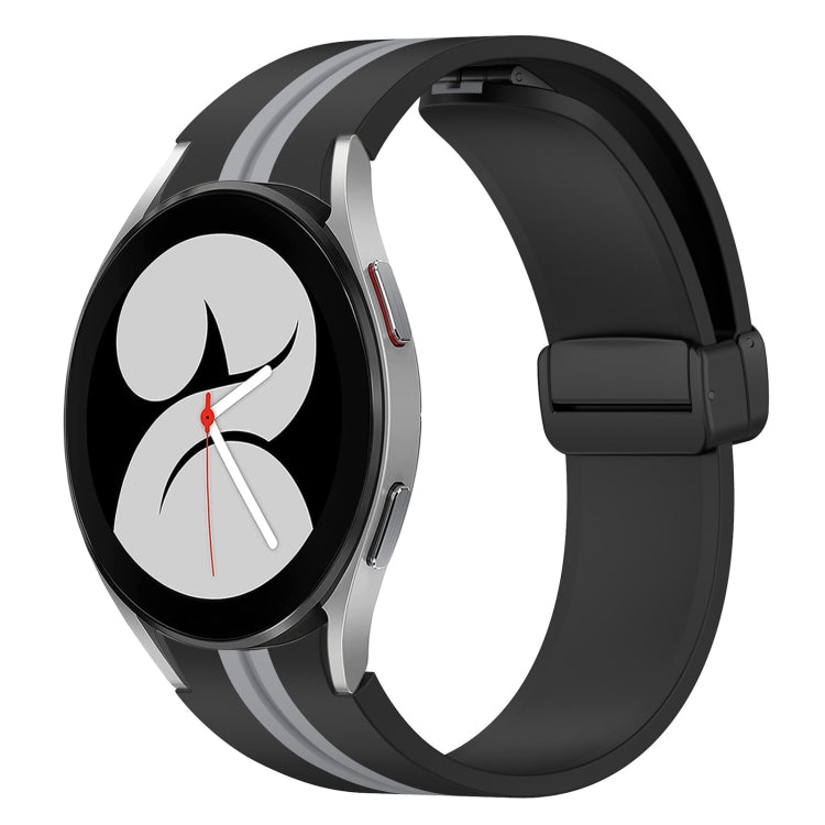 Bracelet de montre en silicone à fermoir magnétique pliant, For Samsung Galaxy Watch 5 44mm, For Samsung Galaxy Watch 5 40mm, For Samsung Galaxy Watch 4 44mm, For Samsung Galaxy Watch 4 40mm, For Samsung Galaxy Watch 4 Classic 46mm                     ...