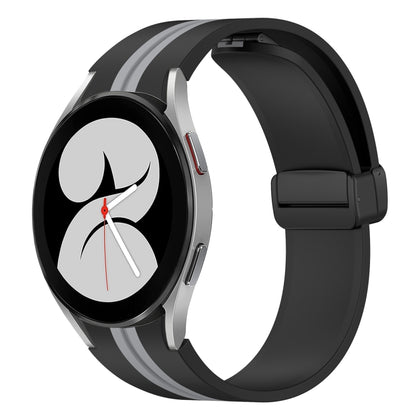 Bracelet de montre en silicone à fermoir magnétique pliant, For Samsung Galaxy Watch 5 44mm, For Samsung Galaxy Watch 5 40mm, For Samsung Galaxy Watch 4 44mm, For Samsung Galaxy Watch 4 40mm, For Samsung Galaxy Watch 4 Classic 46mm                     ...